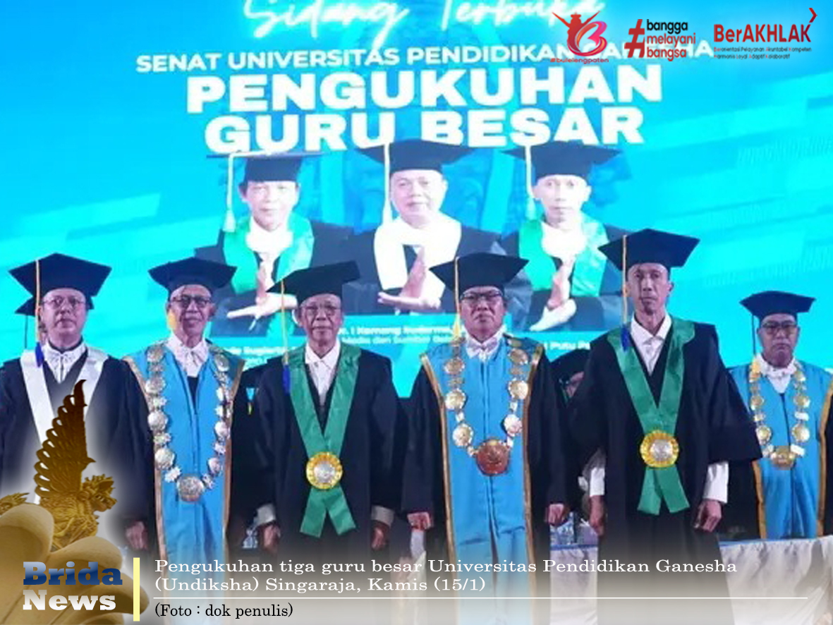 Undiksha Kukuhkan 3 Guru Besar, Didorong Jadi Trend Setter Akademik