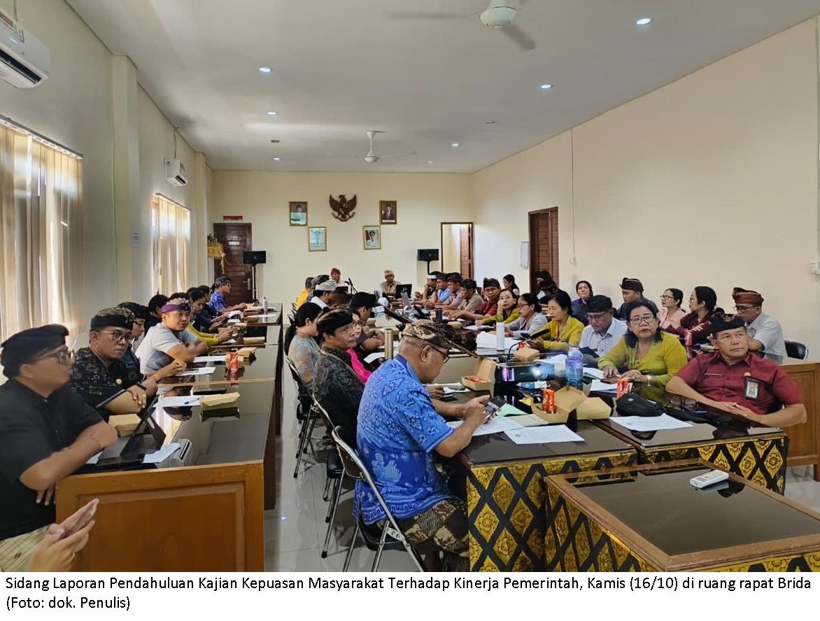 Brida Buleleng Sidang Laporan Pendahuluan Kajian Kepuasan Masyarakat Terhadap Kinerja Pemerintah