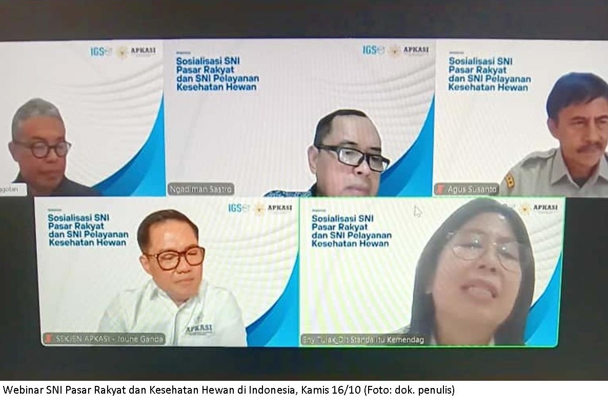SNI Pasar Rakyat dan Kesehatan Hewan di Indonesia Diharapkan Profesional