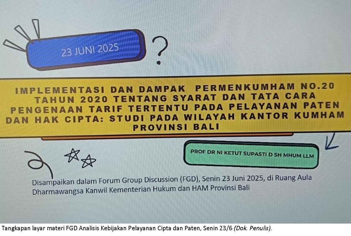 Kemenkum Kanwil Bali Analisis Kebijakan Pelayanan Cipta dan Paten