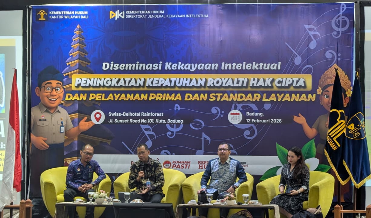 Diseminasi Kekayaan Intelektual Kemenkum Kanwil Bali di Swiss-Belhotel Rainforest Kuta